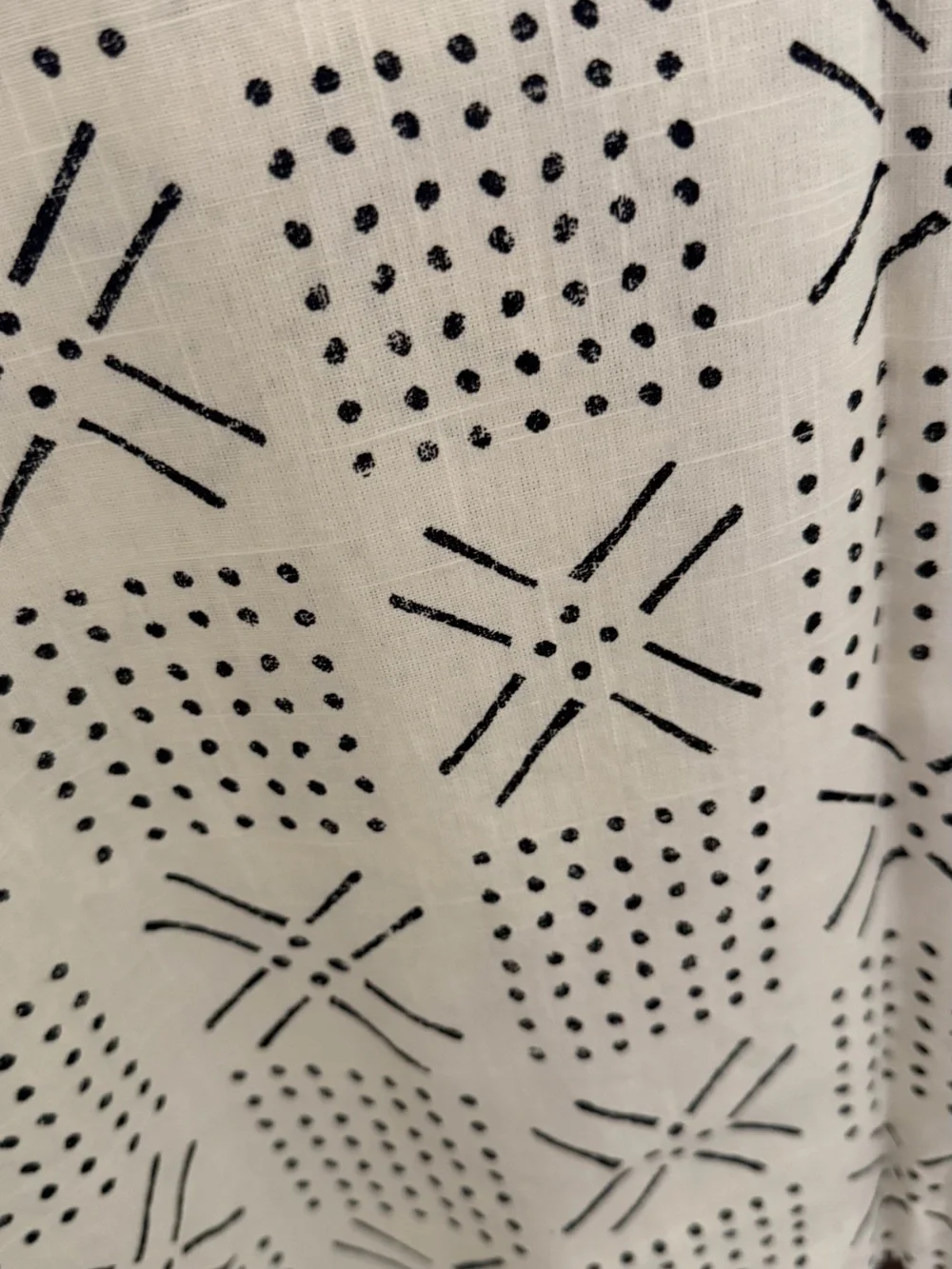 Cotton Black Dot & Star Print Shower Curtain
